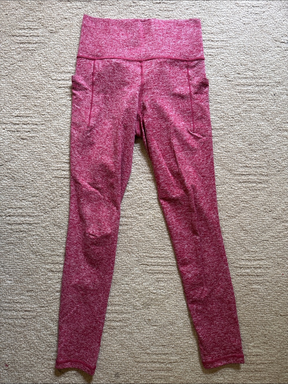 Athleta Heathered Red and White Leggings With Pockets - Size XS